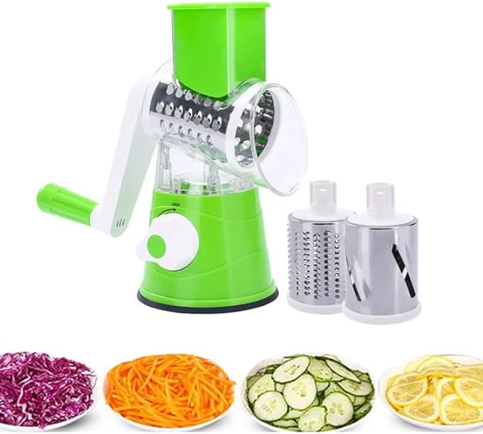 Manual Vegetable Cutter Slicer Round ,Grater, 3 in 1 Slicer