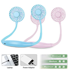 Portable Neck Fan – Usb Neckband With Rechargeable Battery